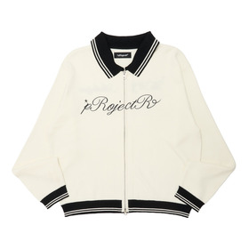 Cursive Zip Knit Cardigan