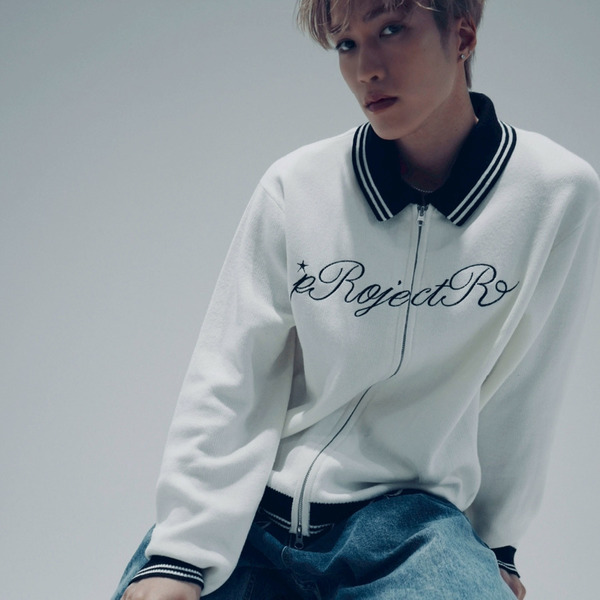 Cursive Zip Knit Cardigan 詳細画像 White 13