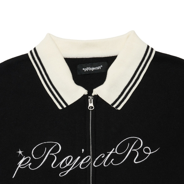 Cursive Zip Knit Cardigan 詳細画像 White 2