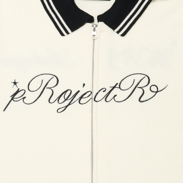 Cursive Zip Knit Cardigan 詳細画像 White 8