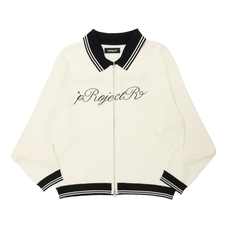 Cursive Zip Knit Cardigan | *p(R)ojectR® | VERTICAL GARAGE