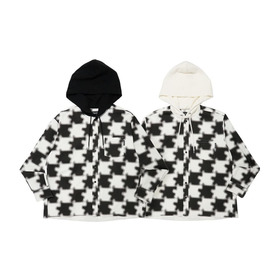 Mosaic Asterisk Block Check Shirt Hoodie 詳細画像