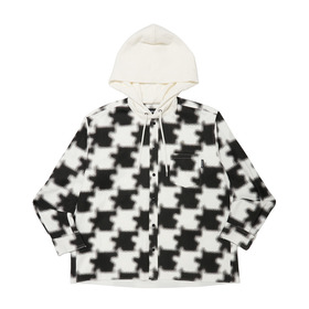 Mosaic Asterisk Block Check Shirt Hoodie