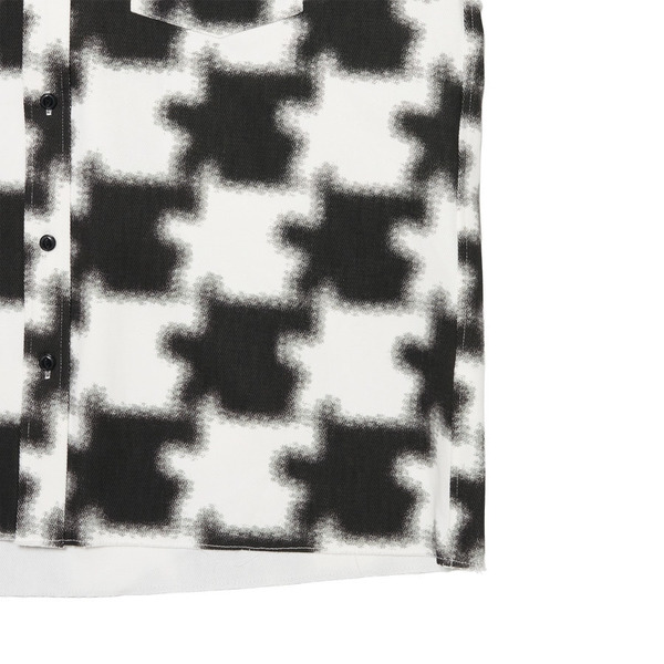 Mosaic Asterisk Block Check Shirt Hoodie 詳細画像 White 5