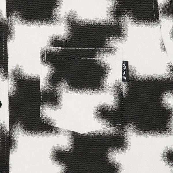 Mosaic Asterisk Block Check Shirt Hoodie 詳細画像 White 7