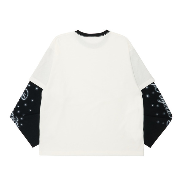 Sparkle Logo Rhinestone Layered LS Tee 詳細画像 White 2
