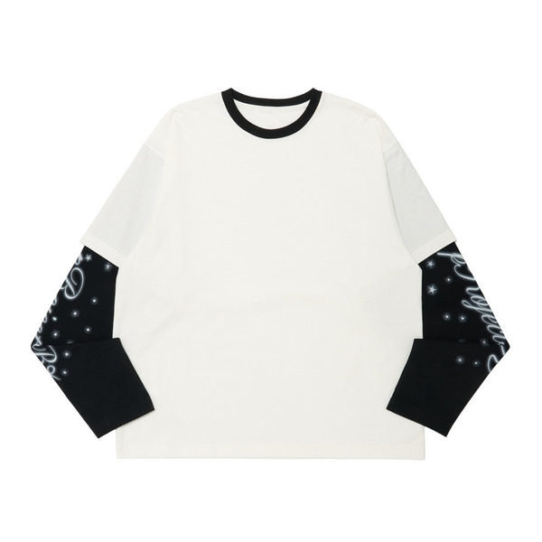 Sparkle Logo Rhinestone Layered LS Tee 詳細画像 White 1