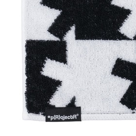 Slogan & Asterisk Block Check Hand Towel 詳細画像