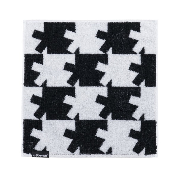 Slogan & Asterisk Block Check Hand Towel 詳細画像 White(check) 1