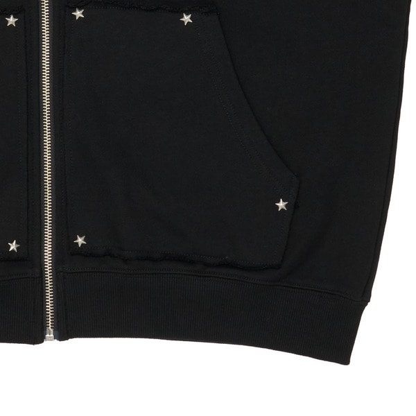 Studs Cut Off Hoodie 詳細画像 Black 5