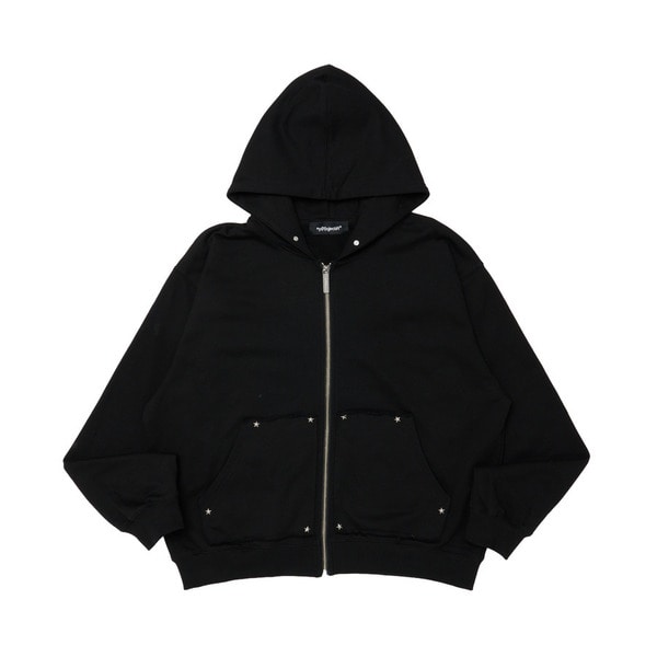 Studs Cut Off Hoodie 詳細画像 Black 1