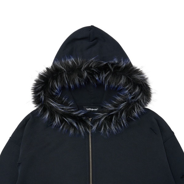Fur Damage Zip Hoodie 詳細画像 Black 3