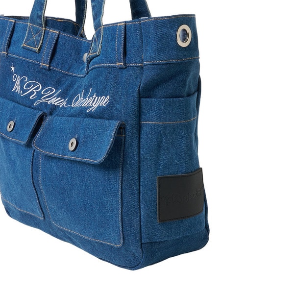Cursive Logo Denim Bag 詳細画像 Black 4