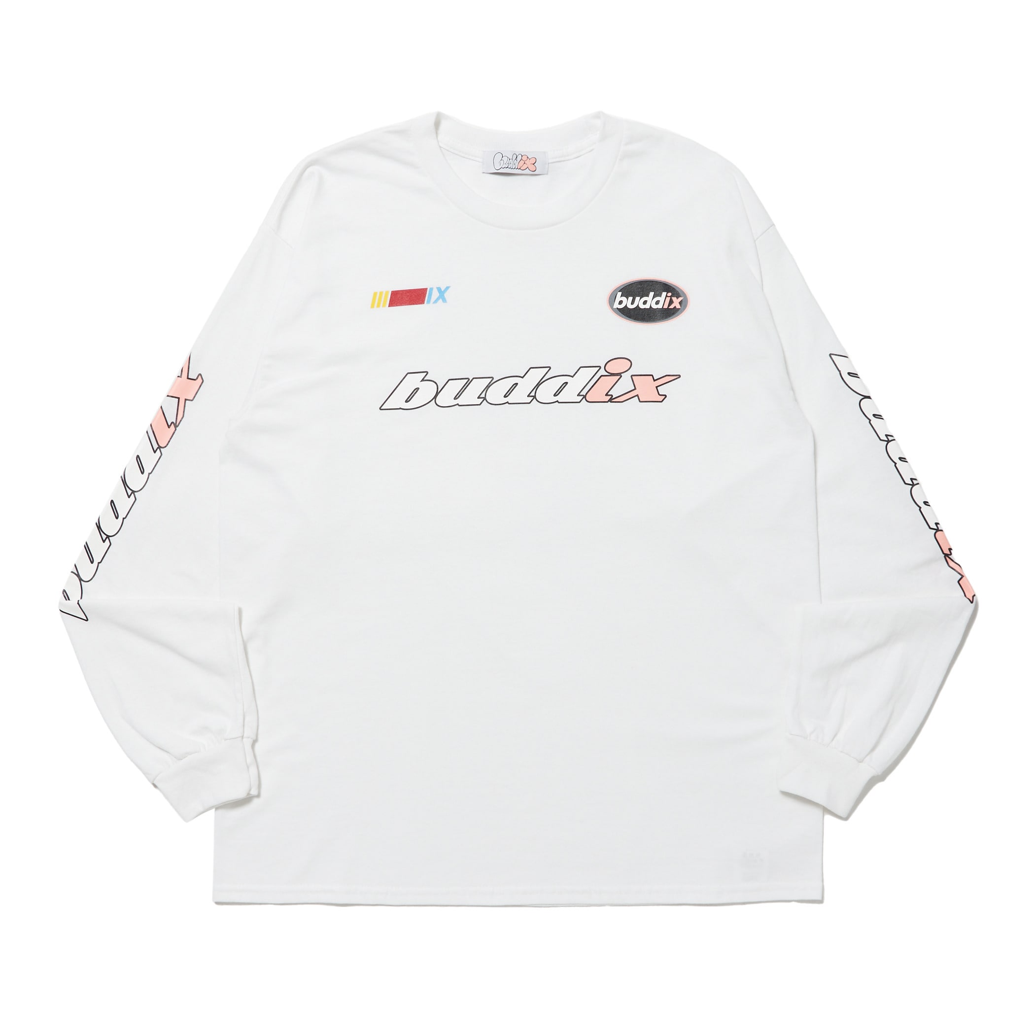 buddix】Logo Mock Neck Tee LS White／Lサイズ-