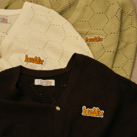 Honeycomb Knit V Neck Cardigan 詳細画像