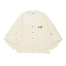 Honeycomb Knit V Neck Cardigan
