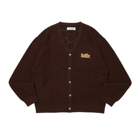 Honeycomb Knit V Neck Cardigan