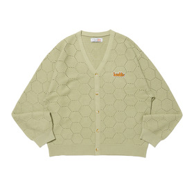 Honeycomb Knit V Neck Cardigan