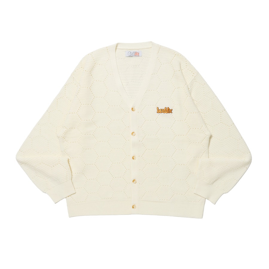 buddix Vネックニットカーディガン Honeycomb Knit V Neck Cardigan | buddix | VERTICAL GARAGE OFFICIAL