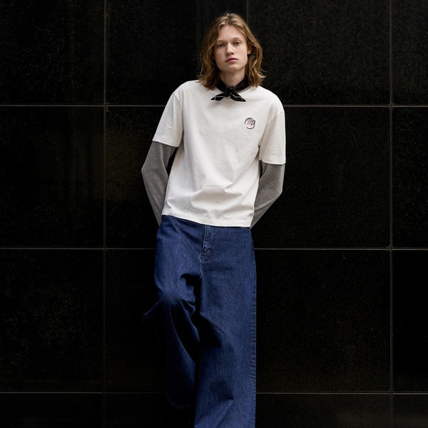 Emblem Logo Fake Layered LS Tee 詳細画像 C.Grey 9