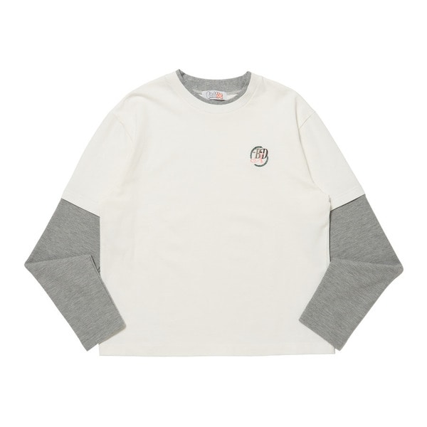 Emblem Logo Fake Layered LS Tee 詳細画像 White 1
