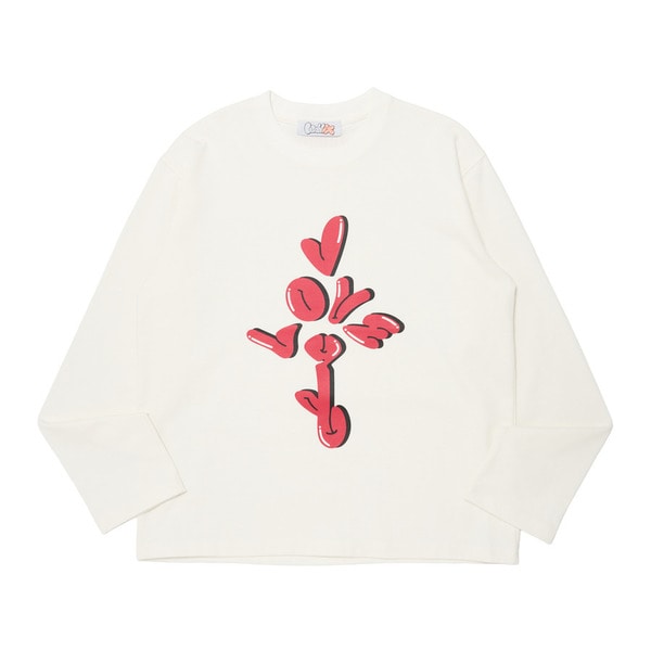 LOVE YOU LS Tee(Black Fade) 詳細画像 White 1