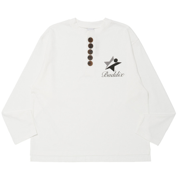 BIG BUTTON HENRY LS TEE 詳細画像 O.White 1