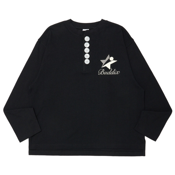 BIG BUTTON HENRY LS TEE 詳細画像 Black 1