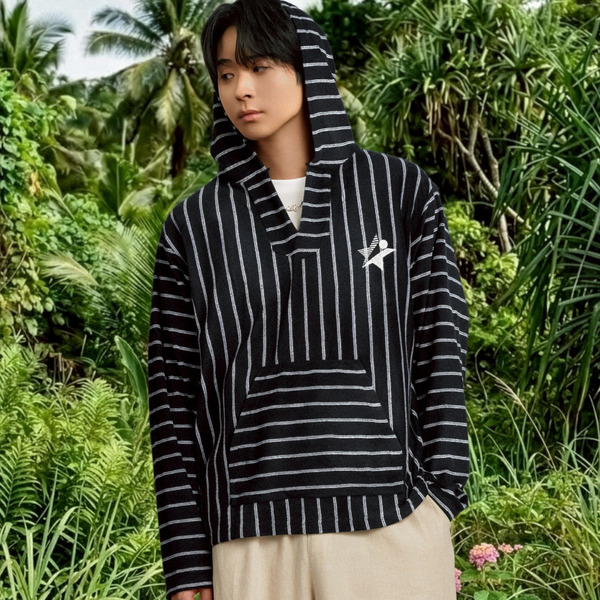 MEXICAN PILE STRIPE HOODIE 詳細画像 Navy 13