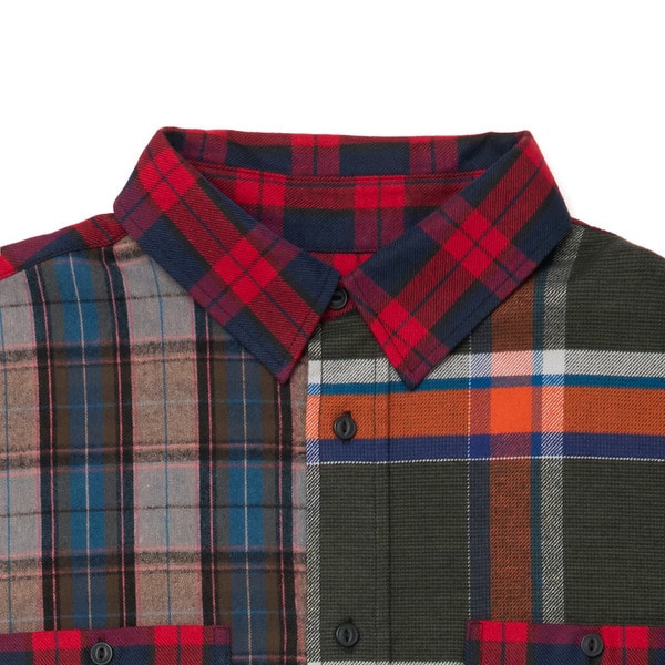 BACK LOGO CHECK FLANNEL SHIRT 詳細画像 Green&times;Orange 9