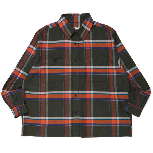BACK LOGO CHECK FLANNEL SHIRT 詳細画像 Green&times;Orange 1