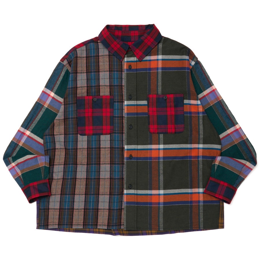 BACK LOGO CHECK FLANNEL SHIRT | buddix | VERTICAL GARAGE OFFICIAL
