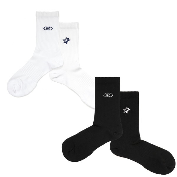 2P RIB SOCKS 詳細画像 White&times;Black 1