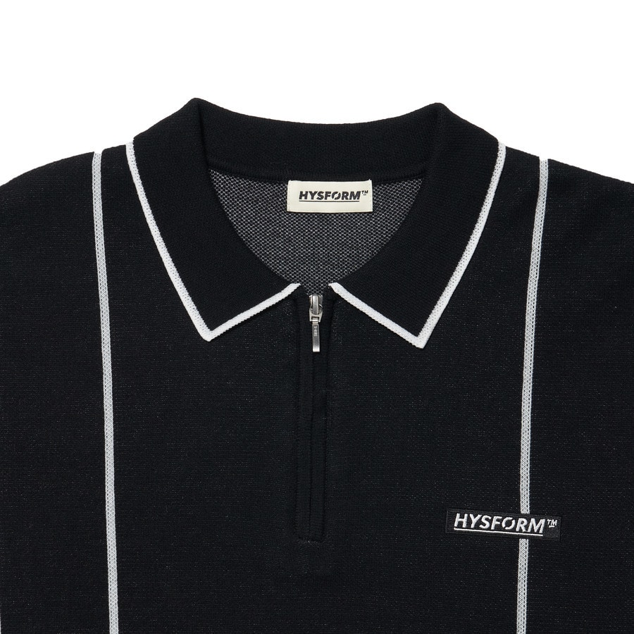 HALF ZIP KNIT POLO 詳細画像 Black 2