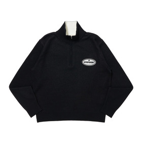 EMBLEM HALF ZIP KNIT