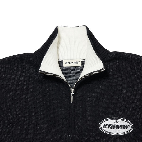 EMBLEM HALF ZIP KNIT 詳細画像 Black 3