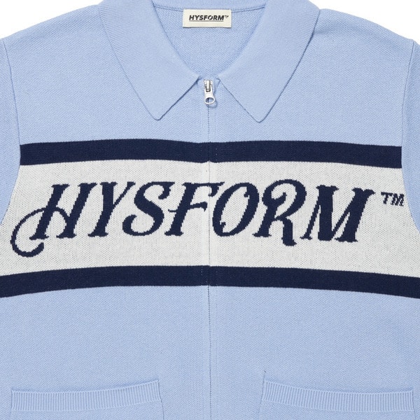 FULL ZIP LINE KNIT SS POLO 詳細画像 Sax 5