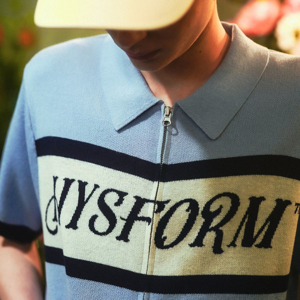 FULL ZIP LINE KNIT SS POLO 詳細画像 Sax 6