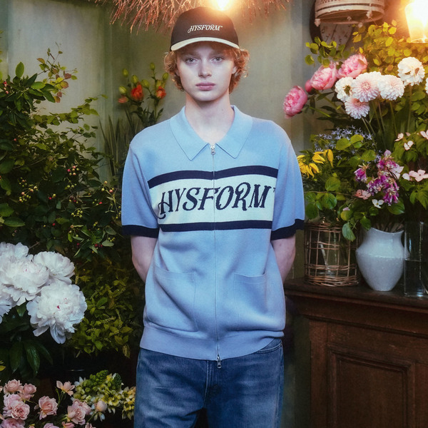 FULL ZIP LINE KNIT SS POLO 詳細画像 Sax 7