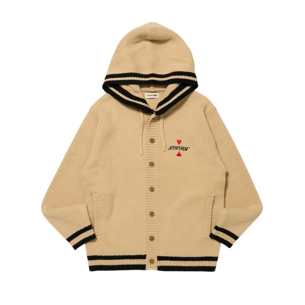 KNIT BUTTON HOODIE 詳細画像 Beige 1