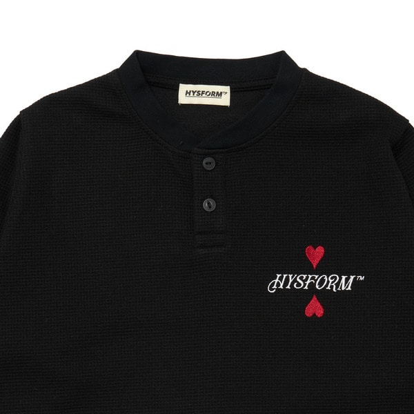 HENRY NECK WAFFLE L/S TEE 詳細画像 Black 2
