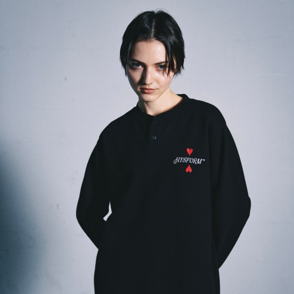 HENRY NECK WAFFLE L/S TEE 詳細画像 Black 9