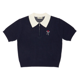 RIBBON LOGO KNIT POLO SHIRT