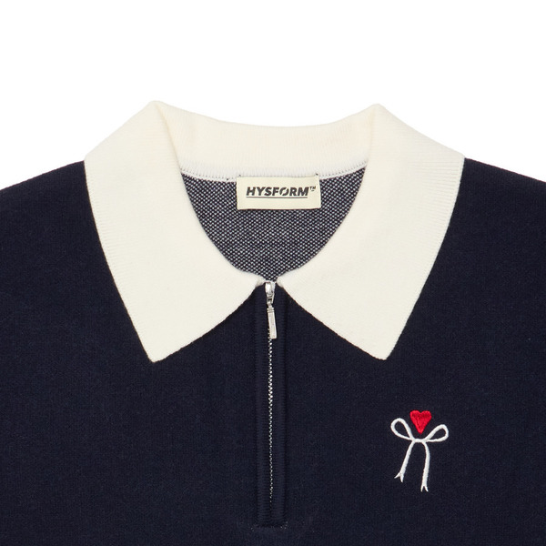 RIBBON LOGO KNIT POLO SHIRT 詳細画像 Navy 2