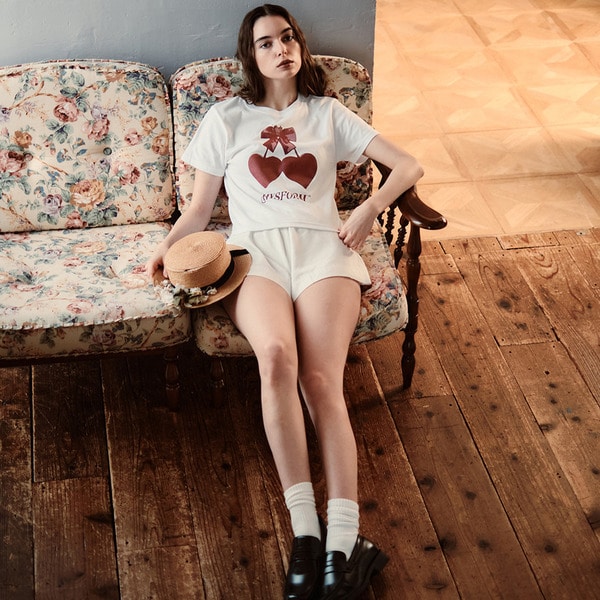 WMNS HEART CHERRY SS TEE 詳細画像 White 9