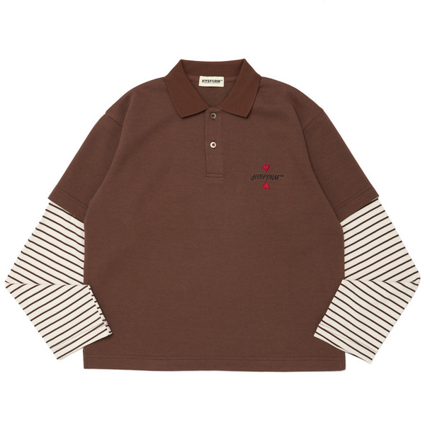 LAYERED POLO SHIRT 詳細画像 Brown 1