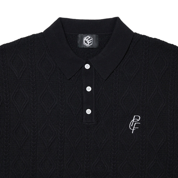 ARAN KNIT POLO 詳細画像 Black 1