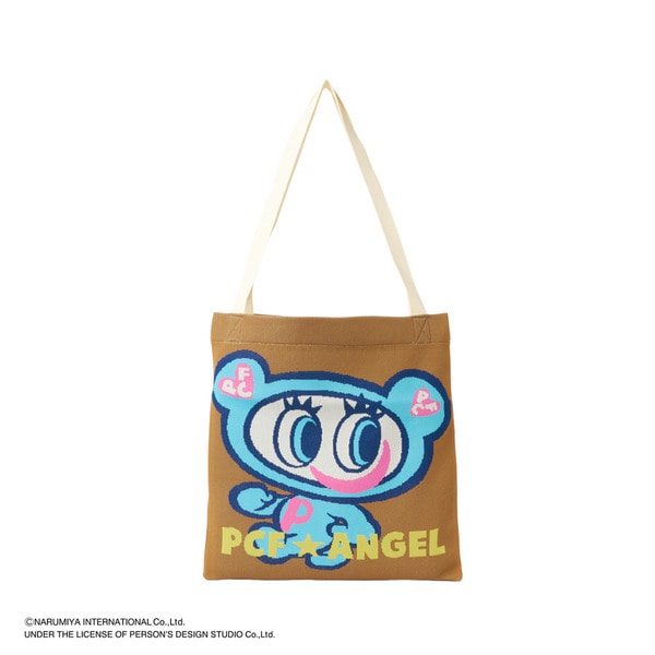 ANGEL BLUE x P.C.F ナカムラくん JACQUARD KNIT TOTE BAG 詳細画像 Brown 1