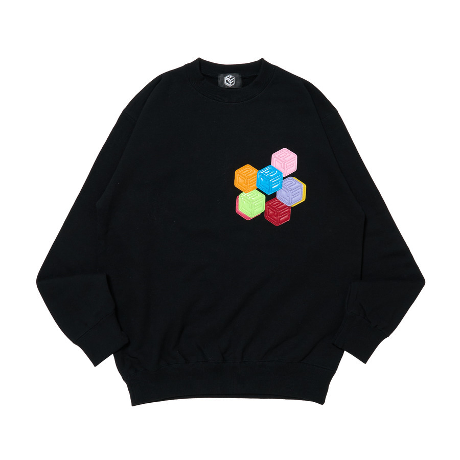 MATERIAL PATCH CREWNECK SWEATSHIRTS | P.C.F APPAREL DEPARTMENT