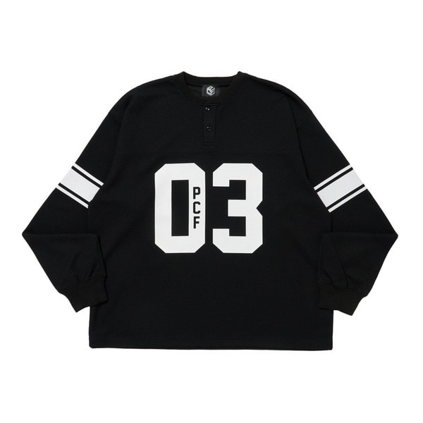 HENRY NECK WAFFLE LS TEE 詳細画像 Black 1